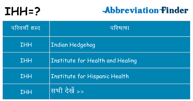 ihh का क्या अर्थ है
