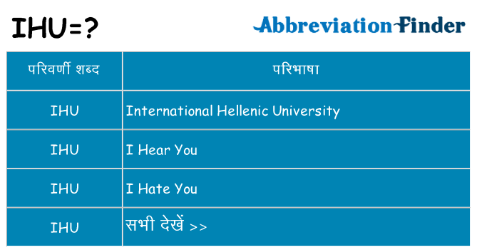 ihu का क्या अर्थ है