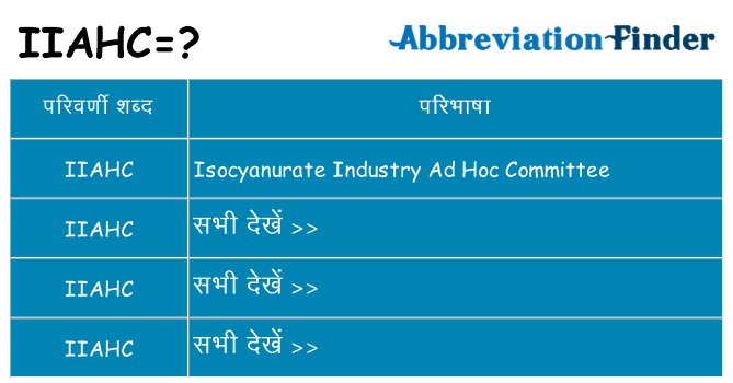 iiahc का क्या अर्थ है