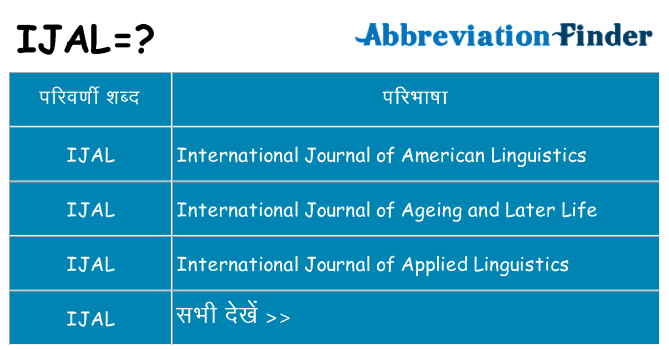 ijal का क्या अर्थ है