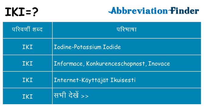 iki का क्या अर्थ है