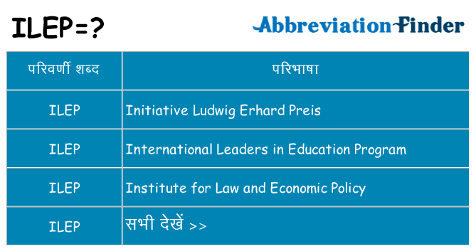 ilep का क्या अर्थ है