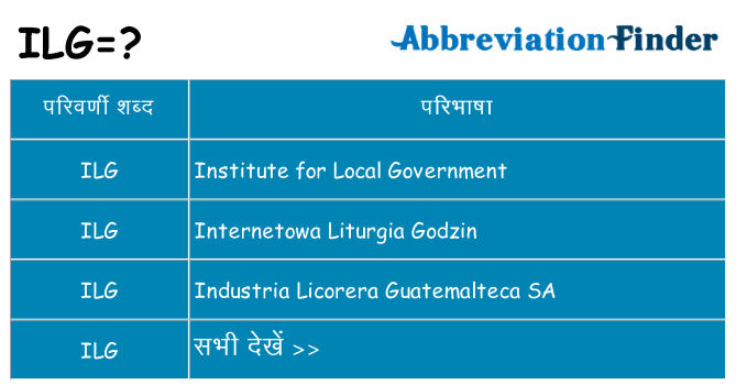 ilg का क्या अर्थ है