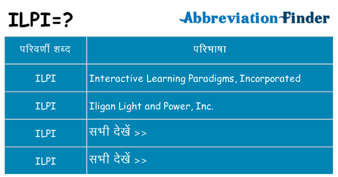 ilpi का क्या अर्थ है