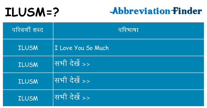 ilusm का क्या अर्थ है