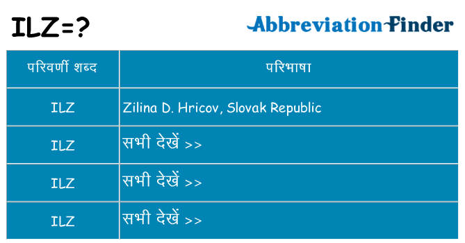 ilz का क्या अर्थ है