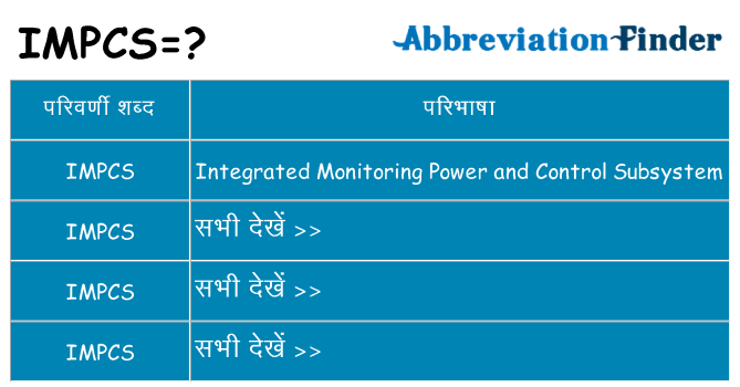 impcs का क्या अर्थ है