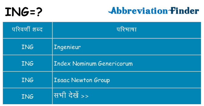 ing का क्या अर्थ है