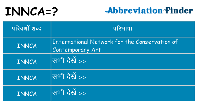 innca का क्या अर्थ है