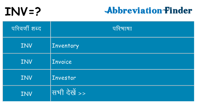 inv का क्या अर्थ है