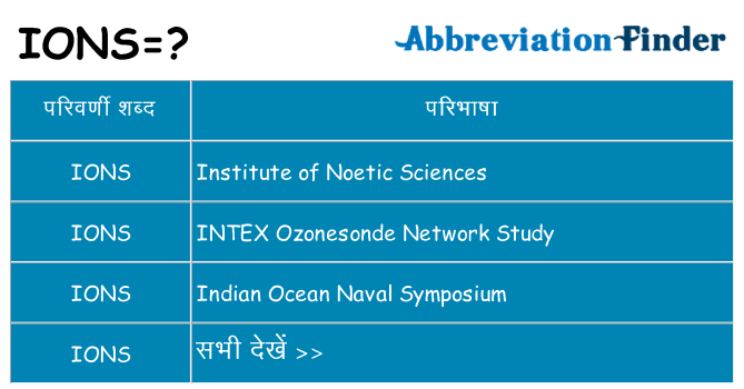 ions का क्या अर्थ है
