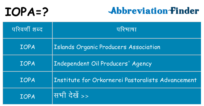 iopa का क्या अर्थ है