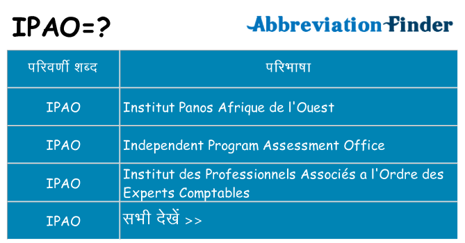 ipao का क्या अर्थ है
