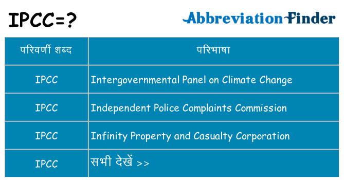 ipcc का क्या अर्थ है