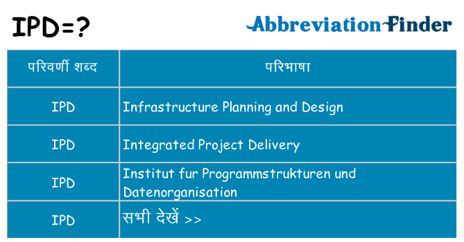 ipd का क्या अर्थ है