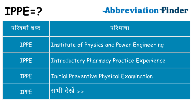 ippe का क्या अर्थ है