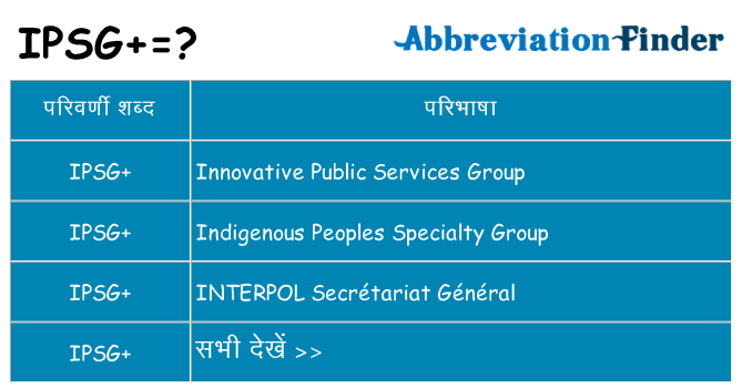ipsg का क्या अर्थ है