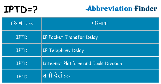 iptd का क्या अर्थ है