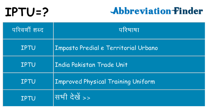 iptu का क्या अर्थ है