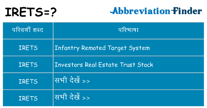 irets का क्या अर्थ है