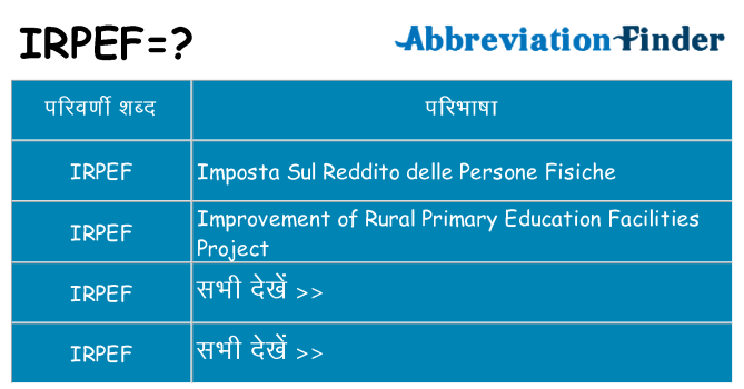 irpef का क्या अर्थ है
