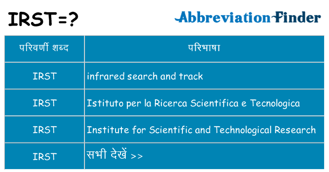 irst का क्या अर्थ है