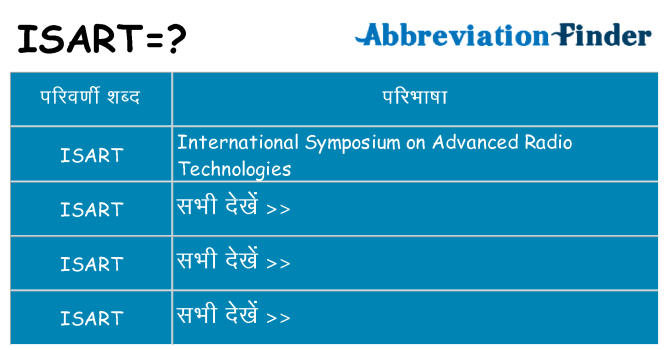isart का क्या अर्थ है
