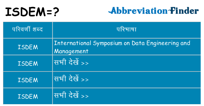 isdem का क्या अर्थ है