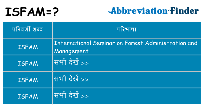 isfam का क्या अर्थ है