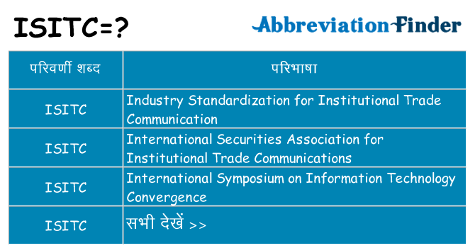 isitc का क्या अर्थ है