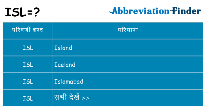 isl का क्या अर्थ है