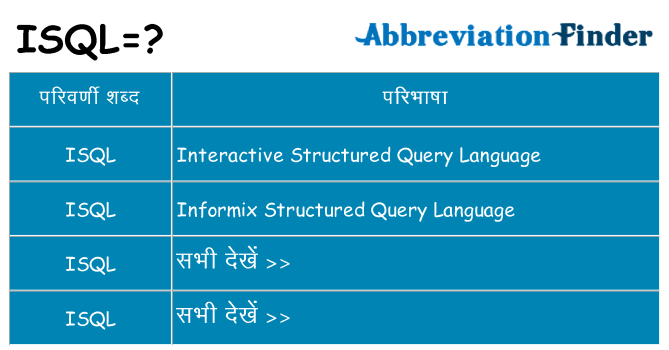 isql का क्या अर्थ है