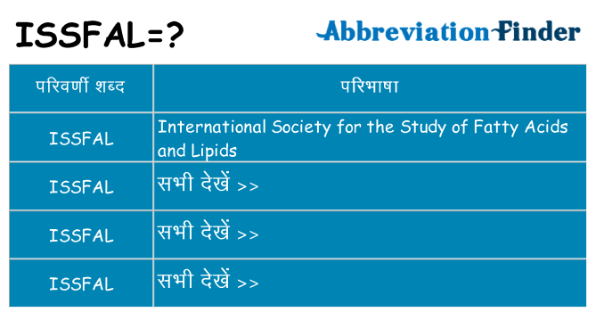 issfal का क्या अर्थ है