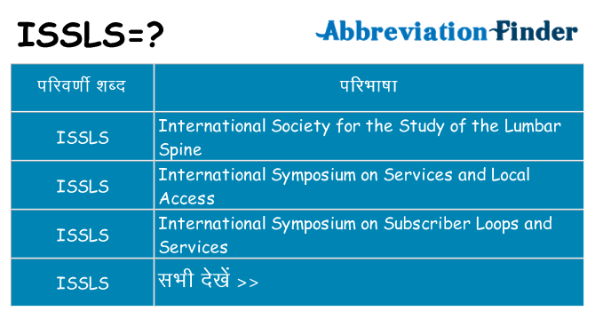 issls का क्या अर्थ है