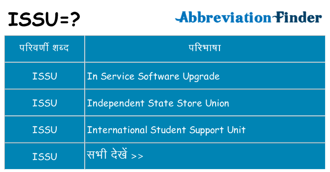 issu का क्या अर्थ है