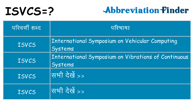 isvcs का क्या अर्थ है