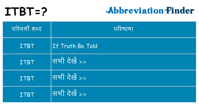 itbt का क्या अर्थ है