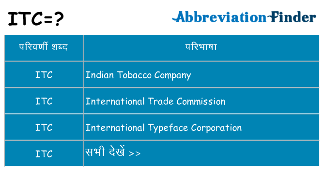 itc का क्या अर्थ है