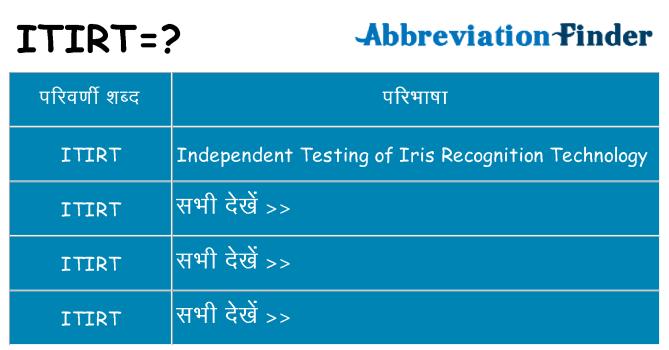itirt का क्या अर्थ है