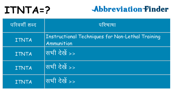 itnta का क्या अर्थ है