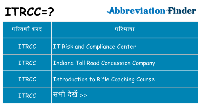 itrcc का क्या अर्थ है