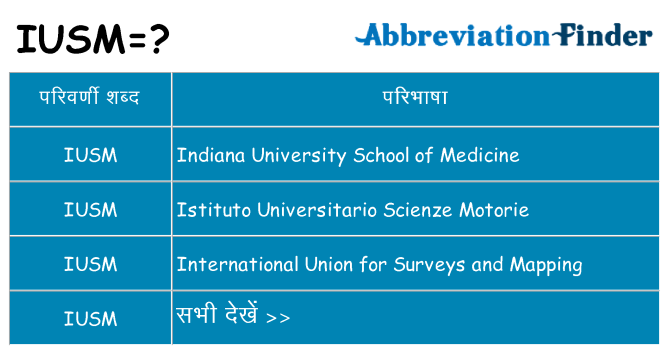 iusm का क्या अर्थ है