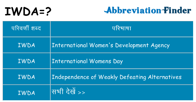 iwda का क्या अर्थ है