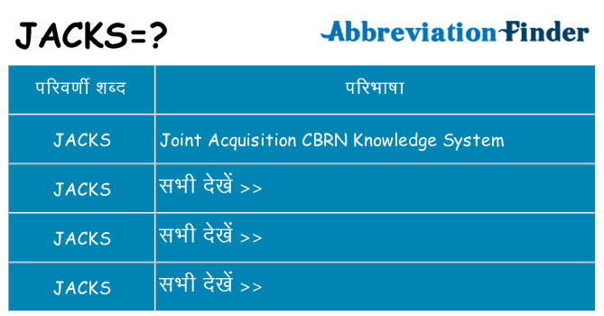 jacks का क्या अर्थ है