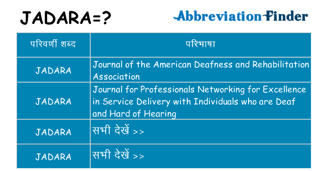 jadara का क्या अर्थ है