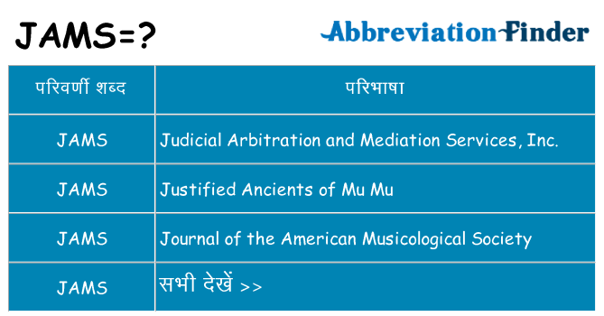 jams का क्या अर्थ है