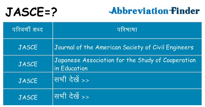 jasce का क्या अर्थ है