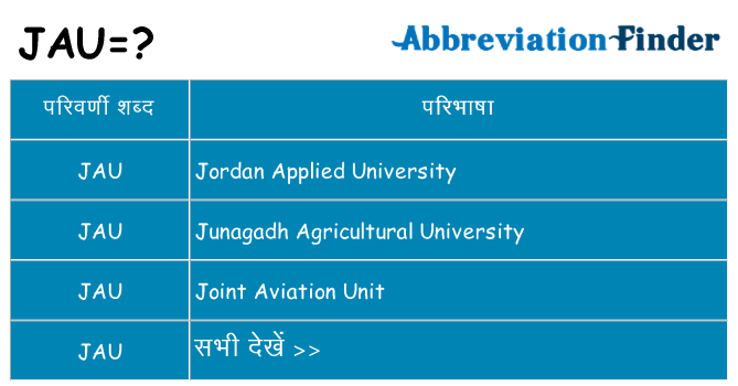 jau का क्या अर्थ है