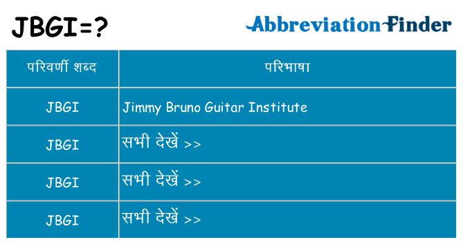 jbgi का क्या अर्थ है