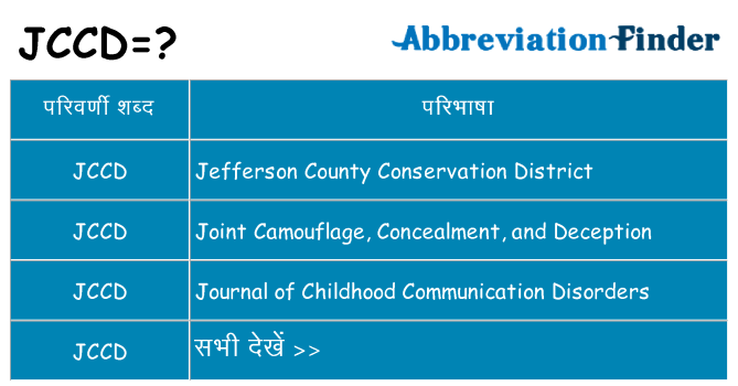 jccd का क्या अर्थ है